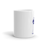 White mug with blue José Bautista Bat Flip image