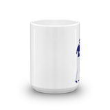 White mug with blue José Bautista Bat Flip image