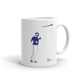 White mug with blue José Bautista Bat Flip image